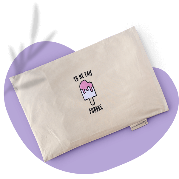 coussin graines de lin glace