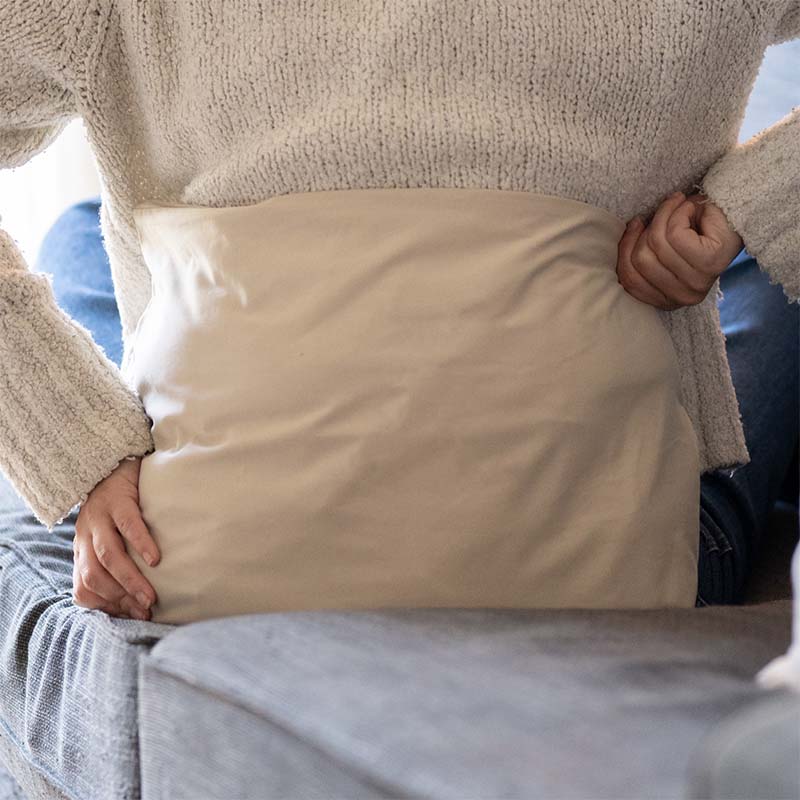 Coussin Lombaire Chauffant Aux Graines De Lin Bio - Bouillotte Micro-ondes 48cm Rouge